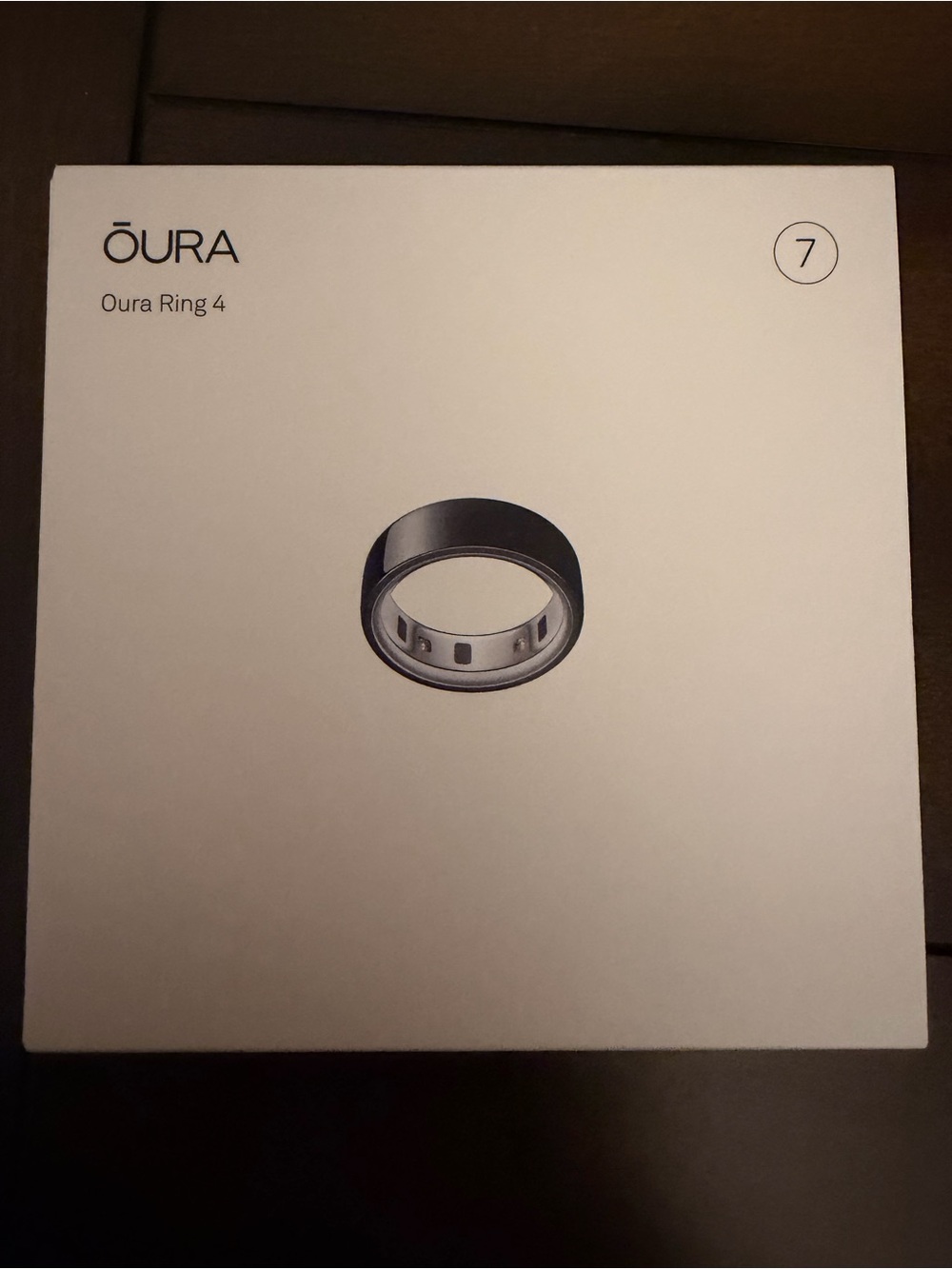 Oura Ring 4 Black and Silver Fitness Smart Ring (Size 7)